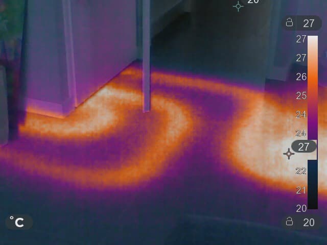 Warmtebeeld van vloerverwarming